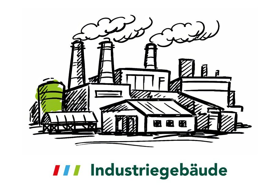Illustration Industrieanlage - CEPA-Energiefassade fuer Produktions- und Lagergebaeude
