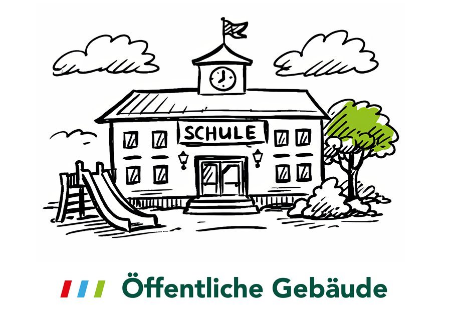 Illustration oeffentliche Gebaeude - CEPA-Energiefassade fuer Schulen, Rathaeuser und Pflegeeinrichtungen